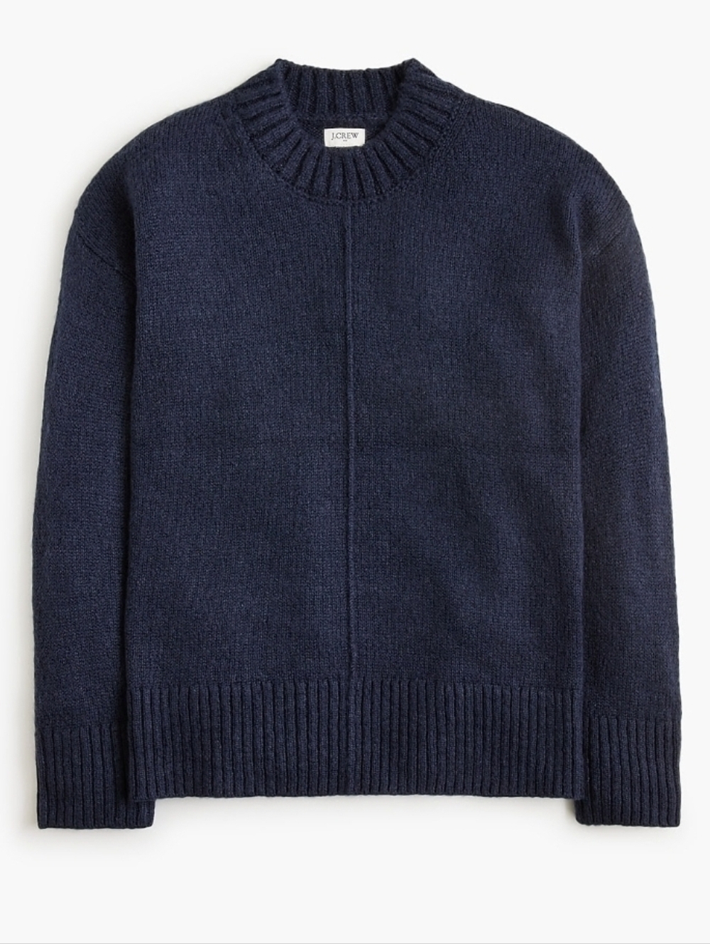 NWT J.Crew Mockneck Boyfriend Sweater, Deep Indigo, XL